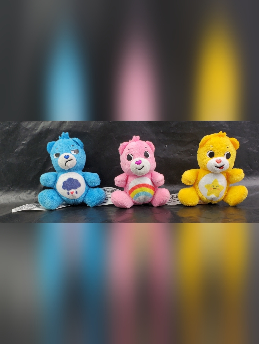 Care Bears Collection Mini Micro 3" Plush Bears Grumpy Cheer - Lot of 3 - GUC